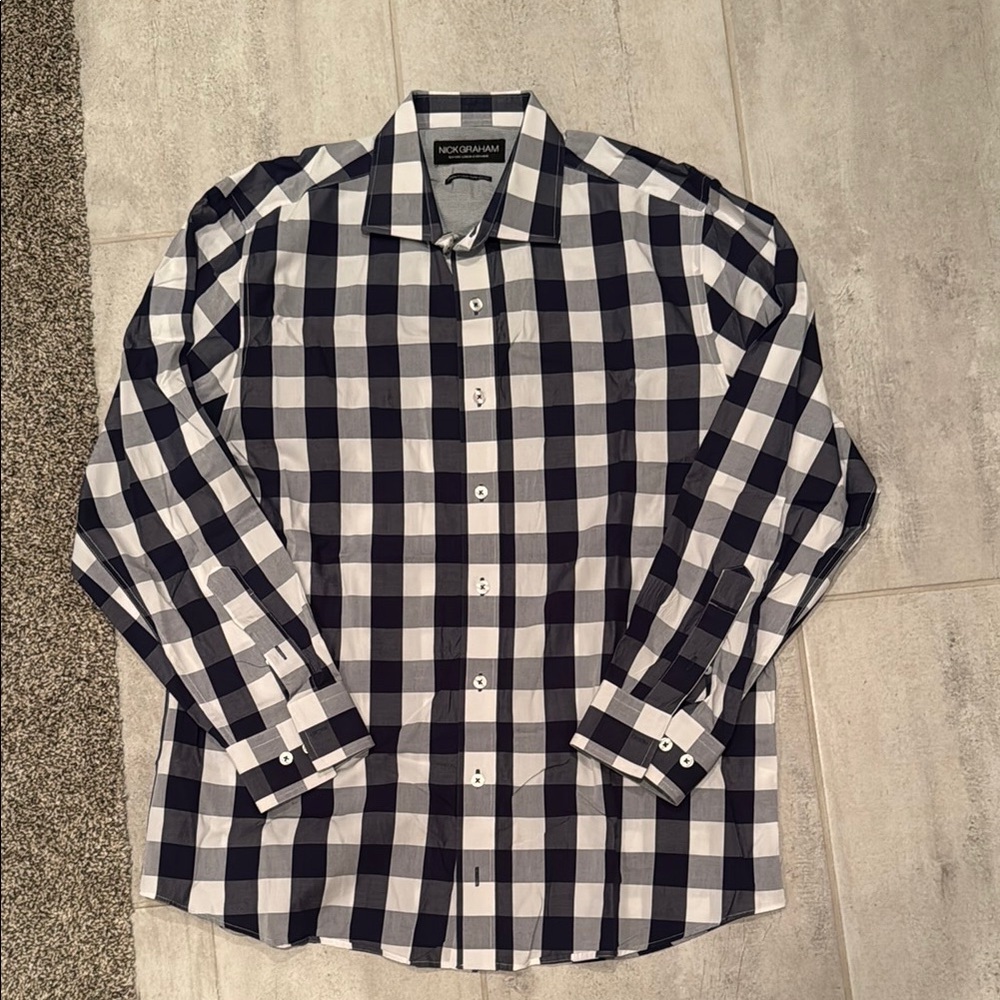 Nick Graham navy  and White Casual Shirt
